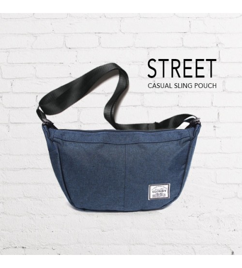Street Casual Messenger Sling Pouch Bag (Navy)